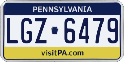 PA license plate LGZ6479