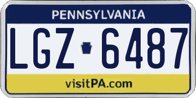 PA license plate LGZ6487