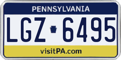 PA license plate LGZ6495