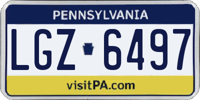 PA license plate LGZ6497