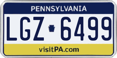 PA license plate LGZ6499