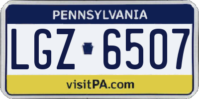 PA license plate LGZ6507