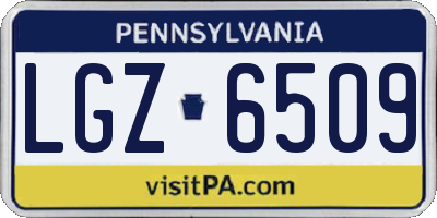 PA license plate LGZ6509