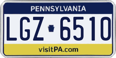 PA license plate LGZ6510