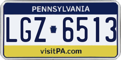 PA license plate LGZ6513