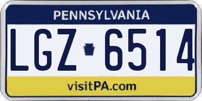 PA license plate LGZ6514