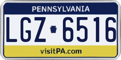 PA license plate LGZ6516