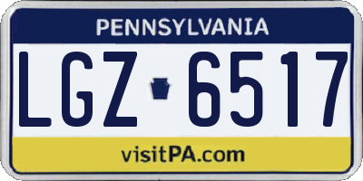 PA license plate LGZ6517