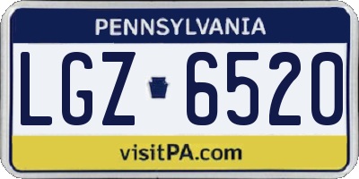 PA license plate LGZ6520