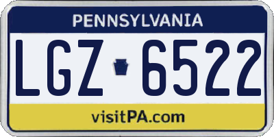 PA license plate LGZ6522