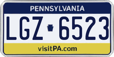 PA license plate LGZ6523