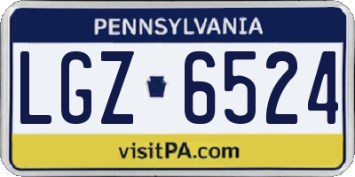 PA license plate LGZ6524