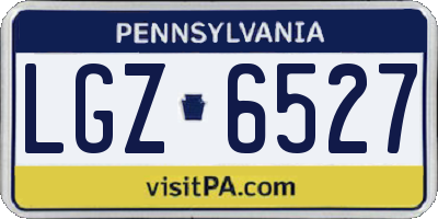 PA license plate LGZ6527