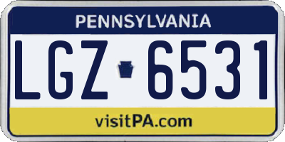 PA license plate LGZ6531