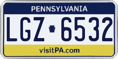 PA license plate LGZ6532