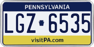 PA license plate LGZ6535
