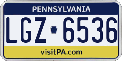 PA license plate LGZ6536