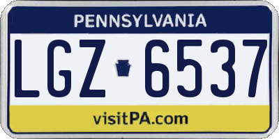 PA license plate LGZ6537