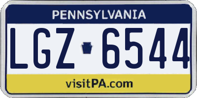 PA license plate LGZ6544