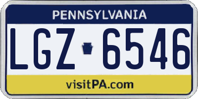 PA license plate LGZ6546