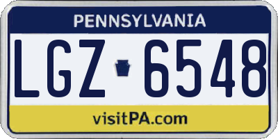 PA license plate LGZ6548