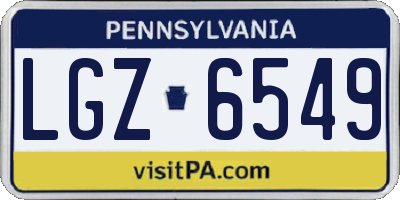 PA license plate LGZ6549