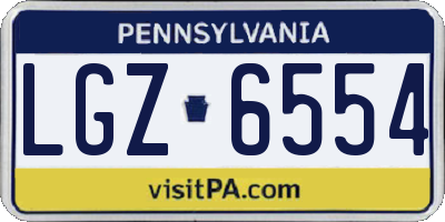 PA license plate LGZ6554