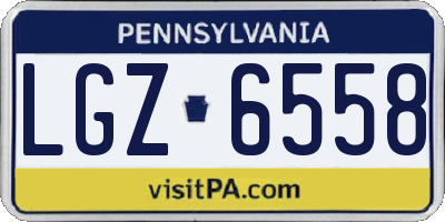 PA license plate LGZ6558