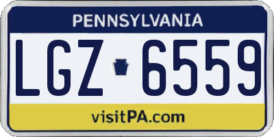 PA license plate LGZ6559