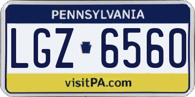 PA license plate LGZ6560