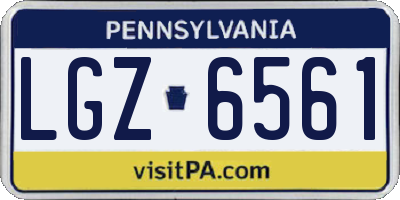 PA license plate LGZ6561