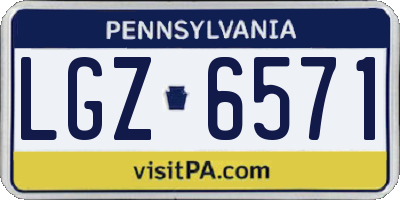 PA license plate LGZ6571