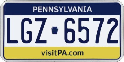 PA license plate LGZ6572
