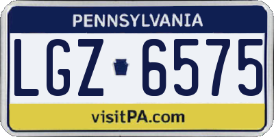 PA license plate LGZ6575