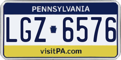 PA license plate LGZ6576