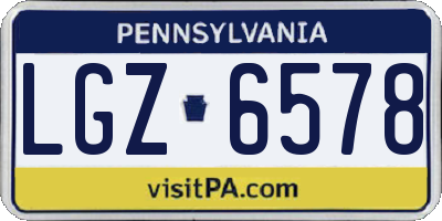 PA license plate LGZ6578