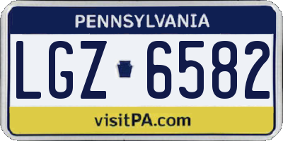 PA license plate LGZ6582