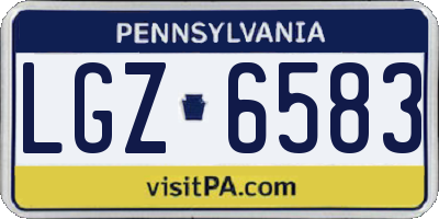 PA license plate LGZ6583