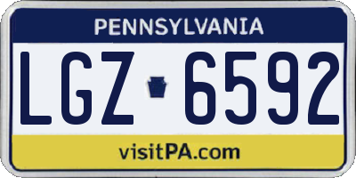 PA license plate LGZ6592