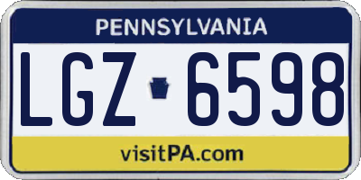 PA license plate LGZ6598