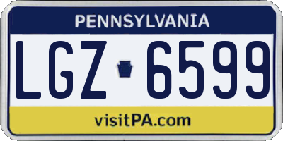 PA license plate LGZ6599