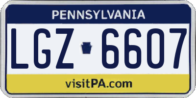 PA license plate LGZ6607