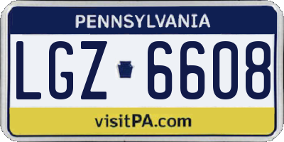 PA license plate LGZ6608
