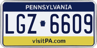 PA license plate LGZ6609