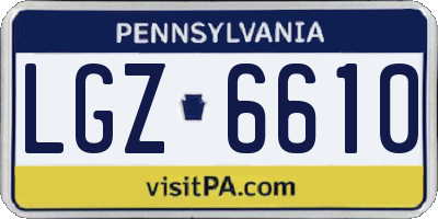 PA license plate LGZ6610