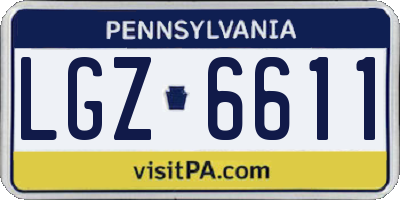 PA license plate LGZ6611