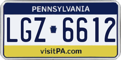 PA license plate LGZ6612