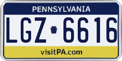PA license plate LGZ6616