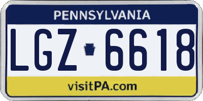 PA license plate LGZ6618