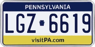 PA license plate LGZ6619
